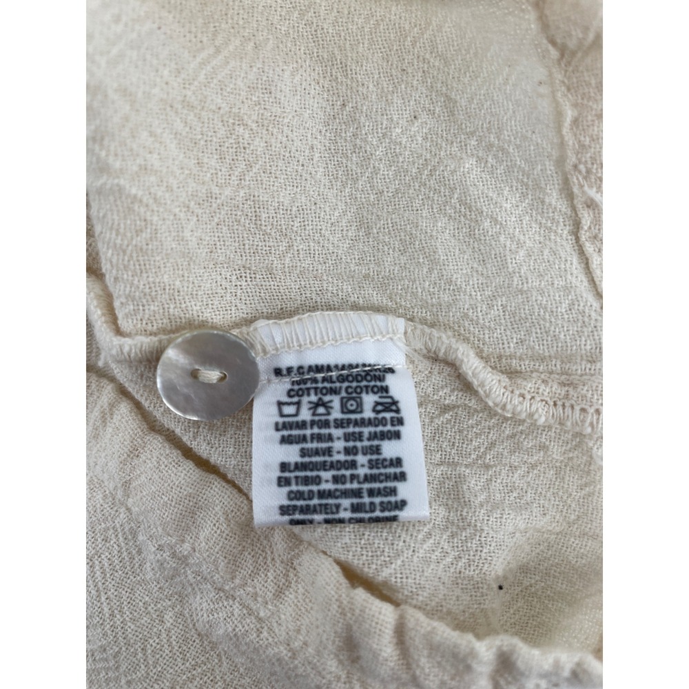 Oh My Gauze Shorts Romper Womens Small Cream Cotton Coastal Boho Cottagecore - Picture 6 of 11